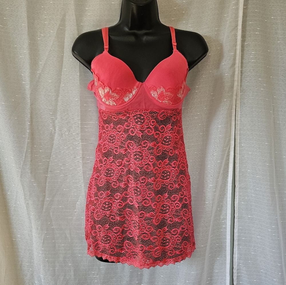 Popsi Lingerie Pink Lace dress Size Small